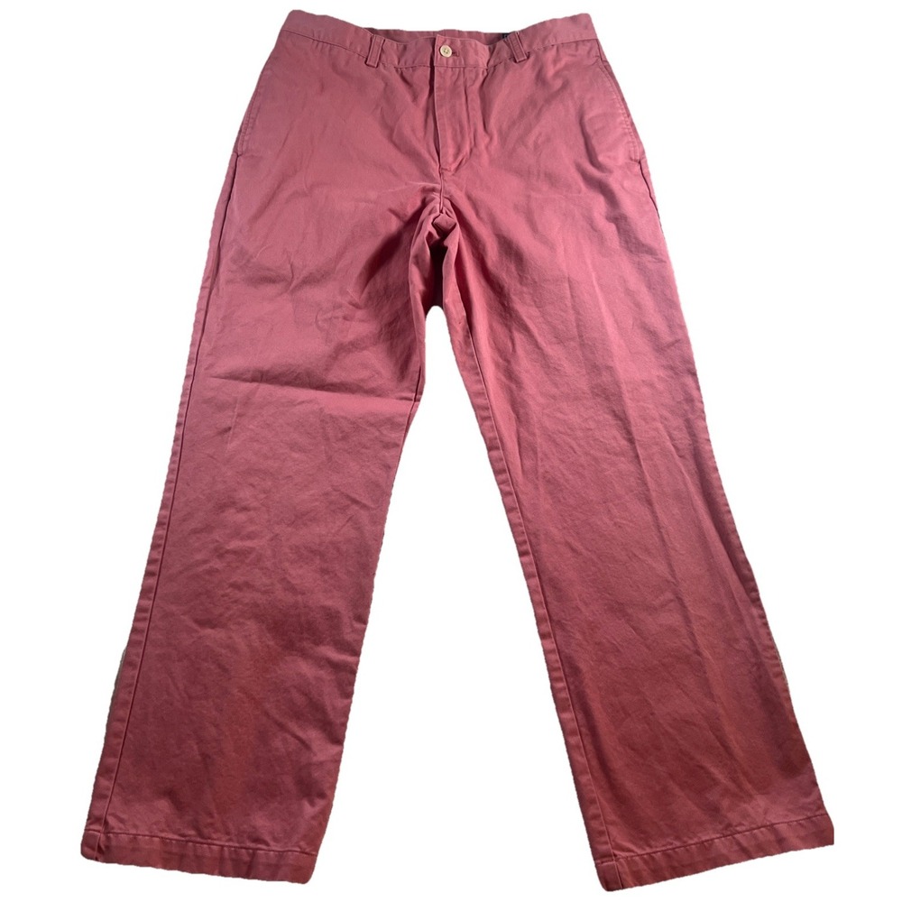Vineyard Vines Club Pants Mens 33X30 Pink Cotton Flat Front Straight Leg